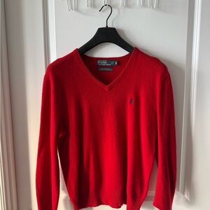 Polo by Ralph Lauren Red V-Neck Sweater